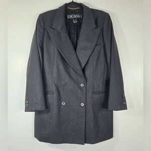 VINTAGE ESCADA MARGARETHA LEY 100% CASHMERE DOUBLE BREASTED BLAZER COAT.